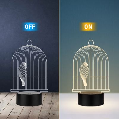Bird In Cage Night Lamp